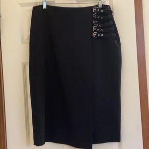 Saucy black wrap front skirt
